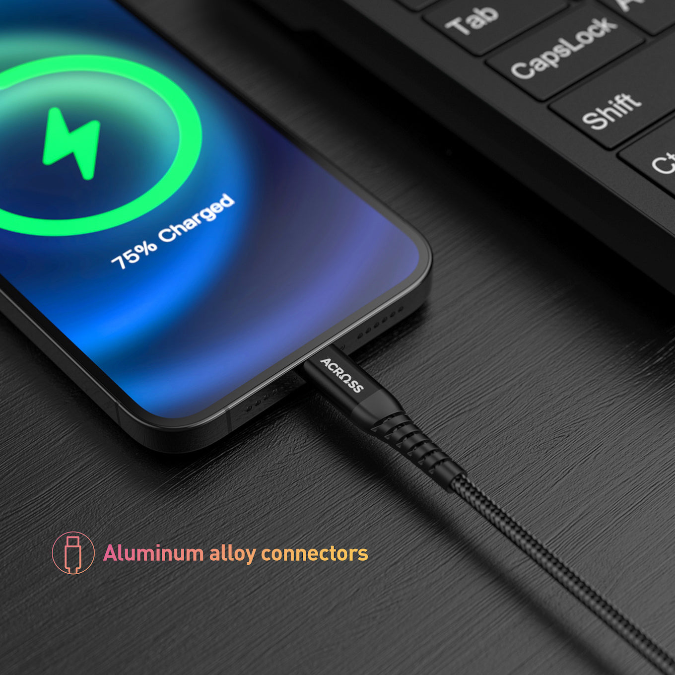 CurrentCord MFi Certified 1m USB-C to Lightning for iPhones and iPods