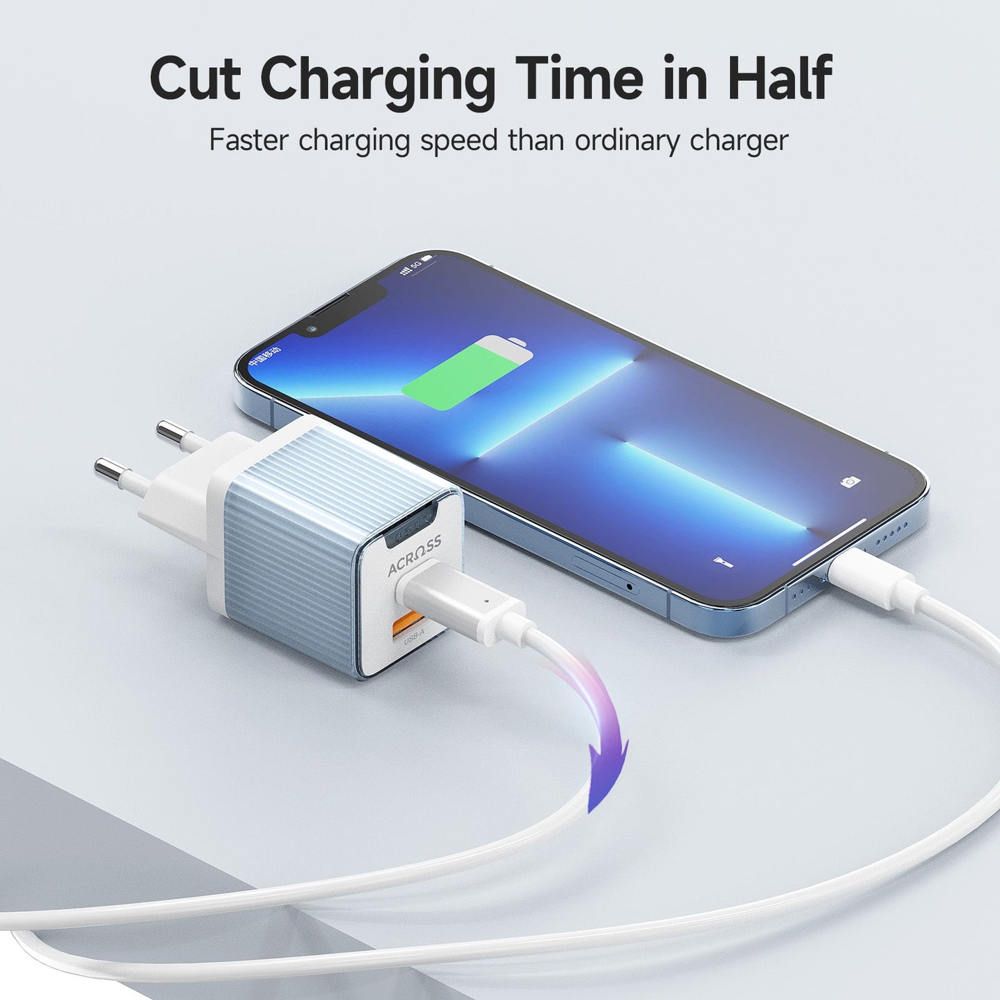 Across SpeedCharge 45W 2-ports charger with PD, QC 3.0 and PPS - EU Version