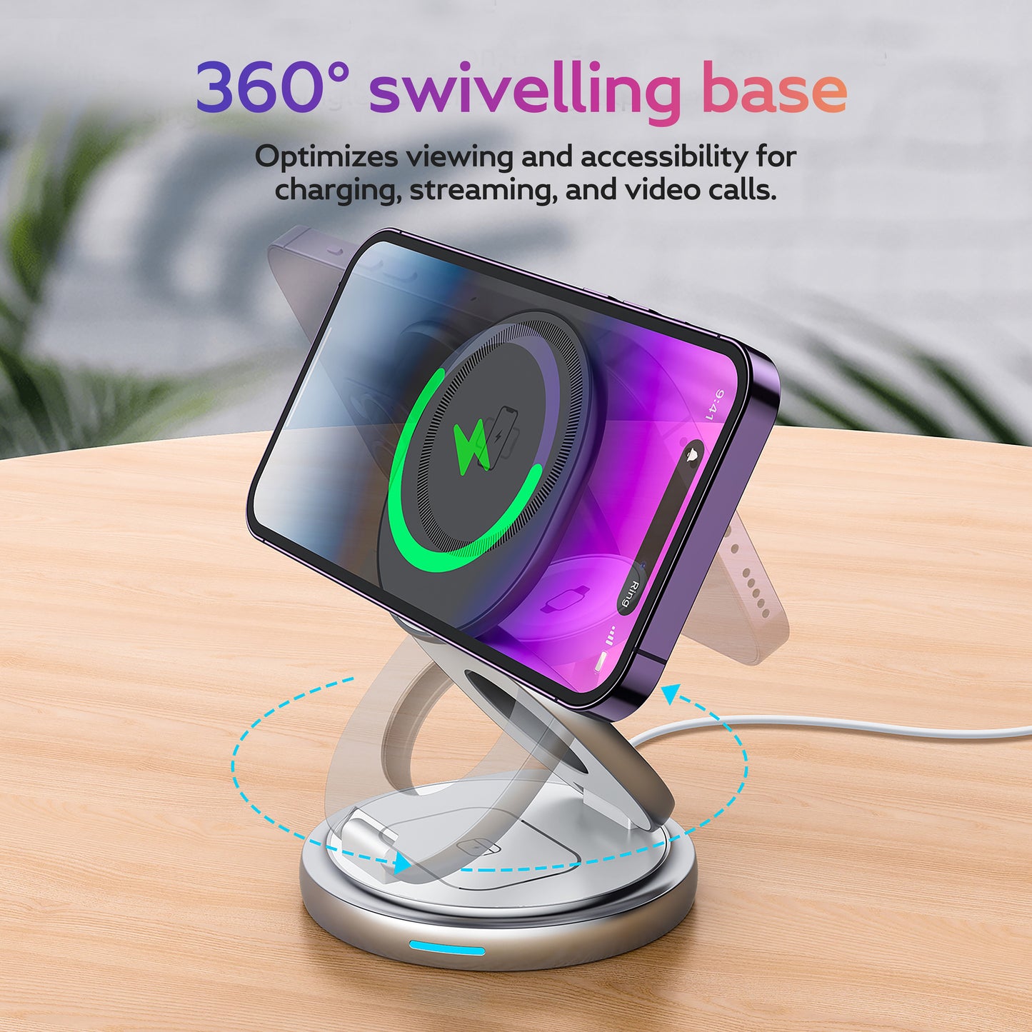 Across Foldable 3-in-1 Wireless Charger for iPhone, Airpods, and Apple Watch